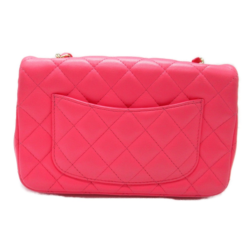 Chanel Pink Bag Mini Chain Lambskin Matelasse Shoulder